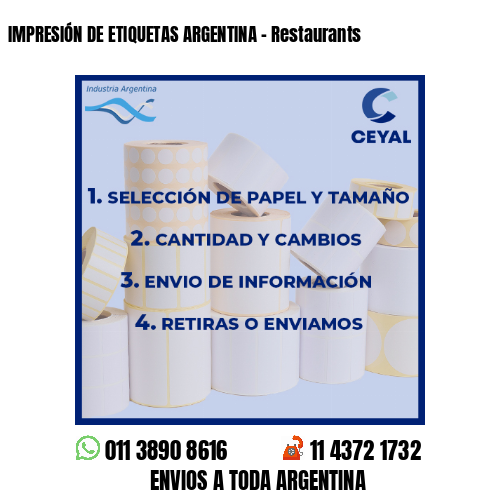 IMPRESIÓN DE ETIQUETAS ARGENTINA - Restaurants