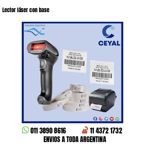 Lector láser con base
