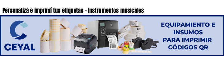 Personalizá e imprimí tus etiquetas - Instrumentos musicales