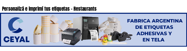 Personalizá e imprimí tus etiquetas - Restaurants