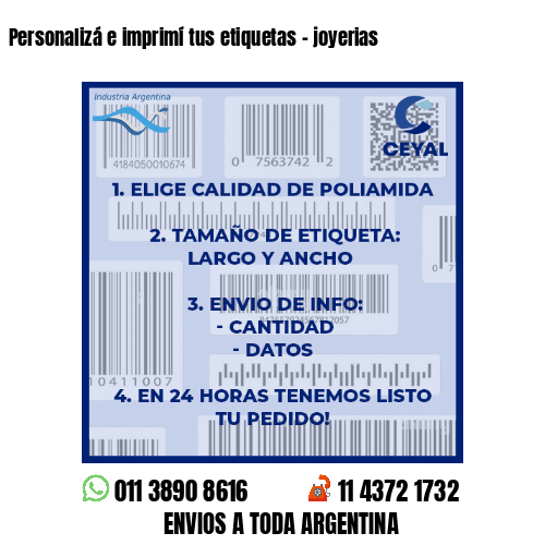 Personalizá e imprimí tus etiquetas – joyerias