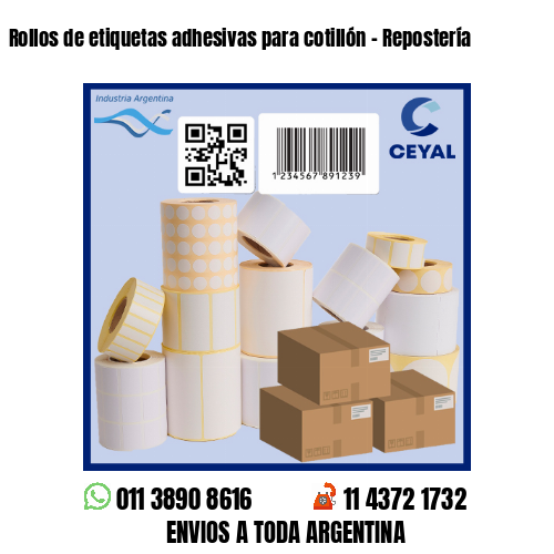 Rollos de etiquetas adhesivas para cotillón – Repostería