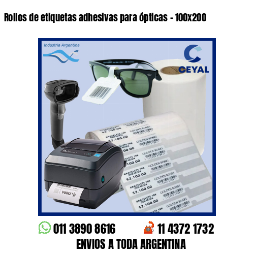 Rollos de etiquetas adhesivas para ópticas – 100×200