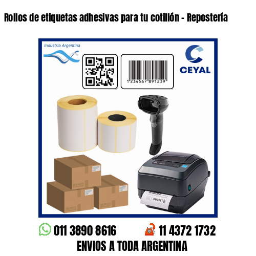 Rollos de etiquetas adhesivas para tu cotillón – Repostería