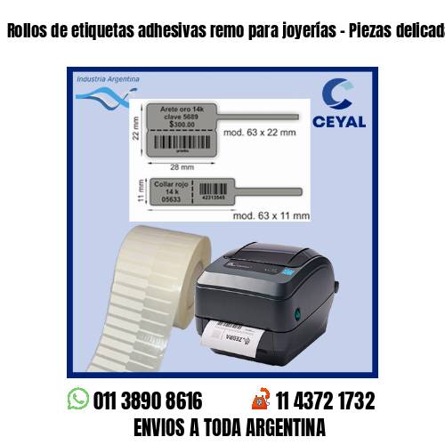 Rollos de etiquetas adhesivas remo para joyerías – Piezas delicadas