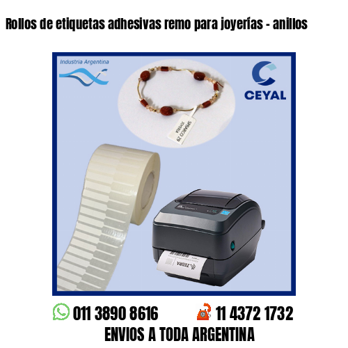 Rollos de etiquetas adhesivas remo para joyerías – anillos