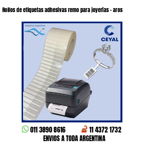 Rollos de etiquetas adhesivas remo para joyerías – aros