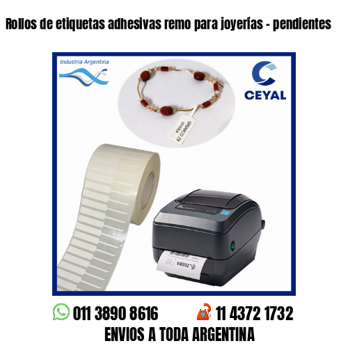 Rollos de etiquetas adhesivas remo para joyerías – pendientes