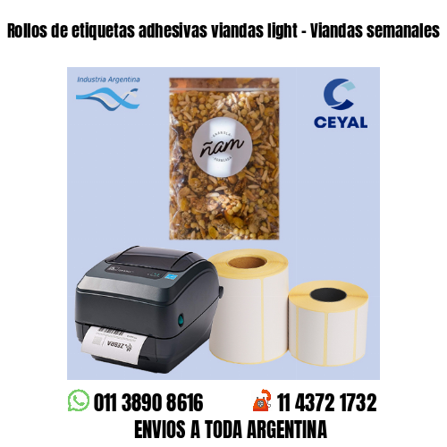 Rollos de etiquetas adhesivas viandas light – Viandas semanales