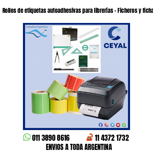 Rollos de etiquetas autoadhesivas para librerías – Ficheros y fichas
