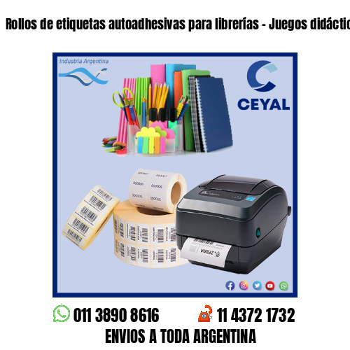 Rollos de etiquetas autoadhesivas para librerías – Juegos didácticos