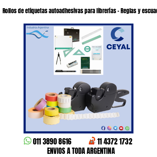 Rollos de etiquetas autoadhesivas para librerías – Reglas y escuadras