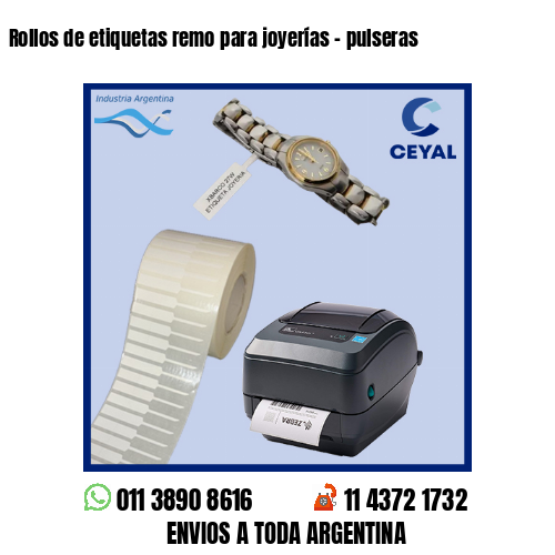 Rollos de etiquetas remo para joyerías – pulseras