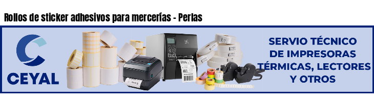 Rollos de sticker adhesivos para mercerías - Perlas