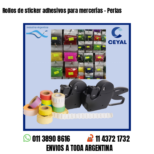 Rollos de sticker adhesivos para mercerías – Perlas