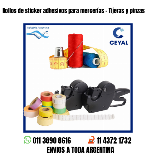 Rollos de sticker adhesivos para mercerías – Tijeras y pinzas