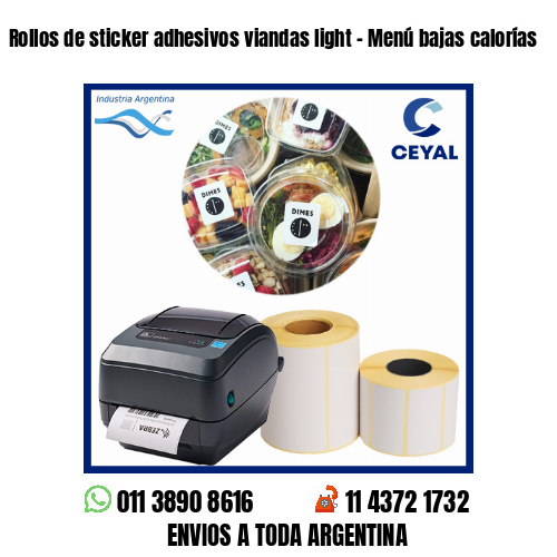 Rollos de sticker adhesivos viandas light – Menú bajas calorías