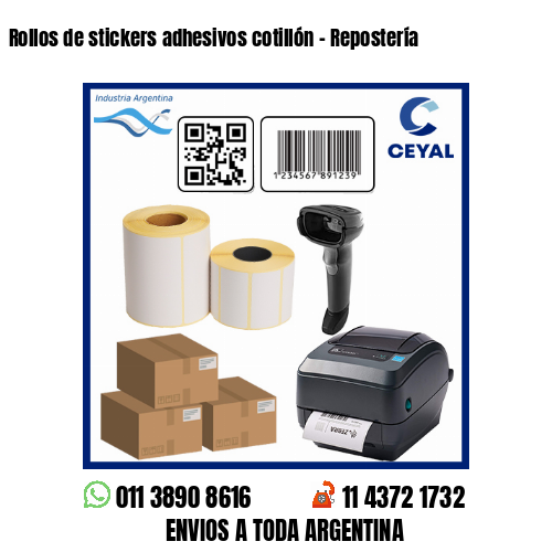 Rollos de stickers adhesivos cotillón – Repostería
