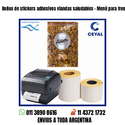 Rollos de stickers adhesivos viandas saludables – Menú para freezer