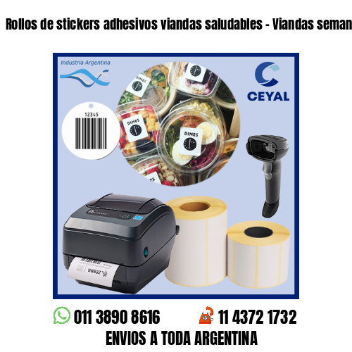 Rollos de stickers adhesivos viandas saludables – Viandas semanales