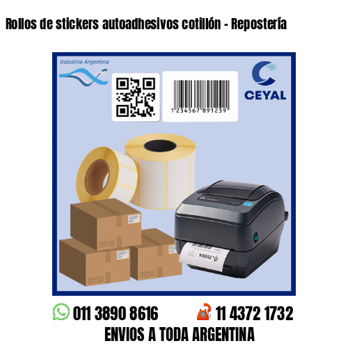 Rollos de stickers autoadhesivos cotillón – Repostería