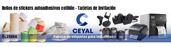 Rollos de stickers autoadhesivos cotillón - Tarjetas de invitación