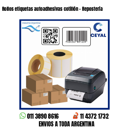Rollos etiquetas autoadhesivas cotillón – Repostería