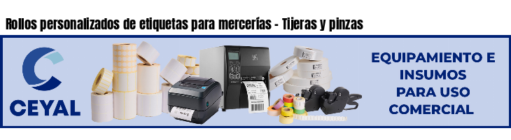 Rollos personalizados de etiquetas para mercerías - Tijeras y pinzas