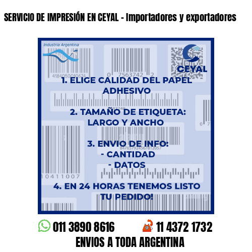 SERVICIO DE IMPRESIÓN EN CEYAL – Importadores y exportadores