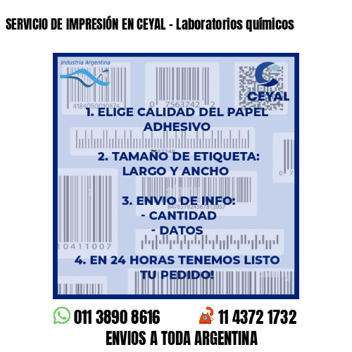 SERVICIO DE IMPRESIÓN EN CEYAL – Laboratorios químicos