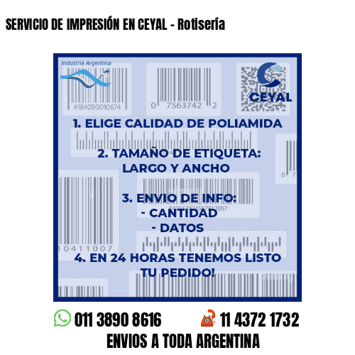 SERVICIO DE IMPRESIÓN EN CEYAL – Rotisería