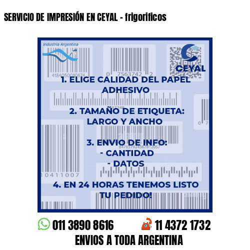 SERVICIO DE IMPRESIÓN EN CEYAL – frigorificos