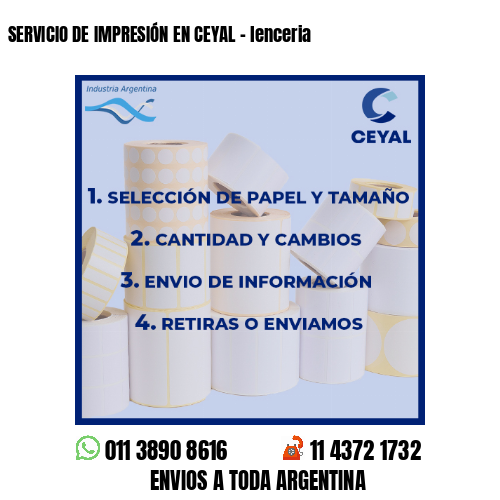 SERVICIO DE IMPRESIÓN EN CEYAL – lenceria