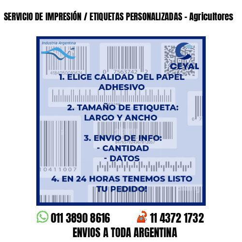 SERVICIO DE IMPRESIÓN / ETIQUETAS PERSONALIZADAS - Agricultores