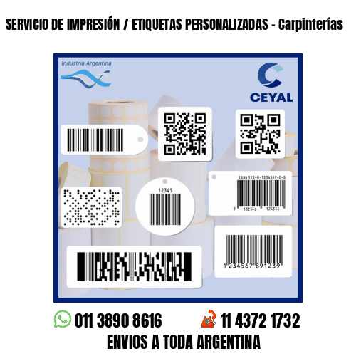 SERVICIO DE IMPRESIÓN / ETIQUETAS PERSONALIZADAS - Carpinterías