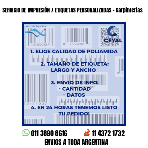 SERVICIO DE IMPRESIÓN / ETIQUETAS PERSONALIZADAS - Carpinterías