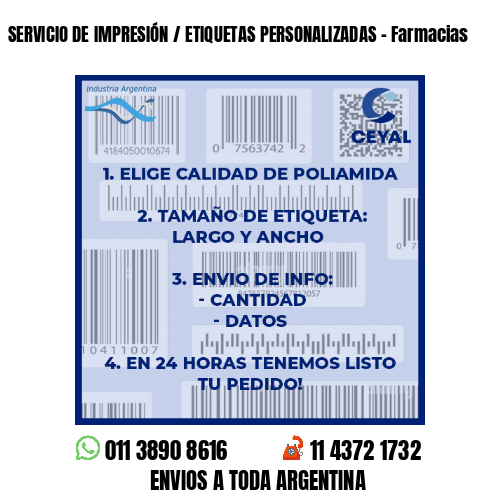 SERVICIO DE IMPRESIÓN / ETIQUETAS PERSONALIZADAS – Farmacias