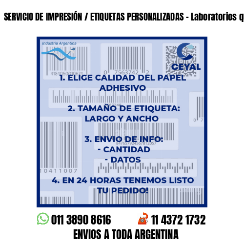 SERVICIO DE IMPRESIÓN / ETIQUETAS PERSONALIZADAS - Laboratorios químicos