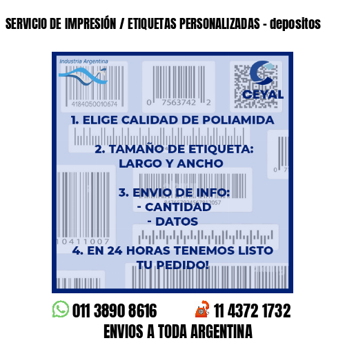 SERVICIO DE IMPRESIÓN / ETIQUETAS PERSONALIZADAS - depositos