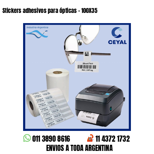 Stickers adhesivos para ópticas – 100X35