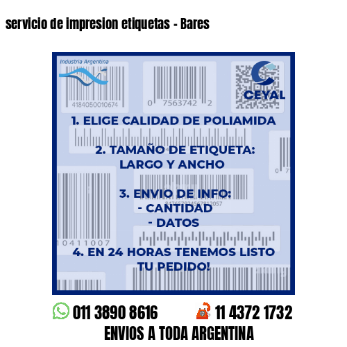 servicio de impresion etiquetas – Bares