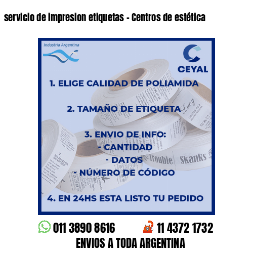servicio de impresion etiquetas – Centros de estética