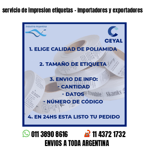 servicio de impresion etiquetas – Importadores y exportadores