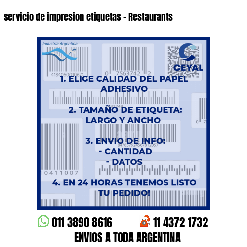 servicio de impresion etiquetas – Restaurants