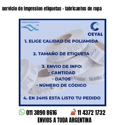 servicio de impresion etiquetas – fabricantes de ropa