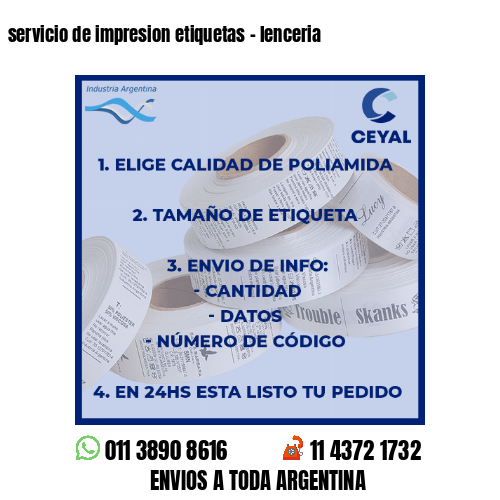 servicio de impresion etiquetas – lenceria