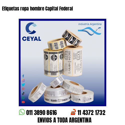 Etiquetas ropa hombre Capital Federal