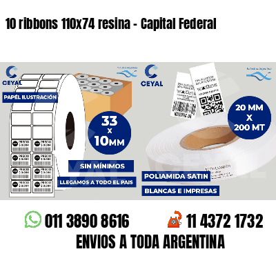 10 ribbons 110x74 resina - Capital Federal