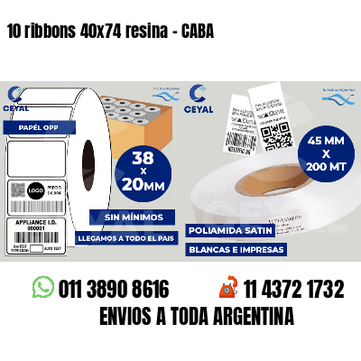 10 ribbons 40x74 resina - CABA