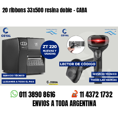 20 ribbons 33x500 resina doble - CABA